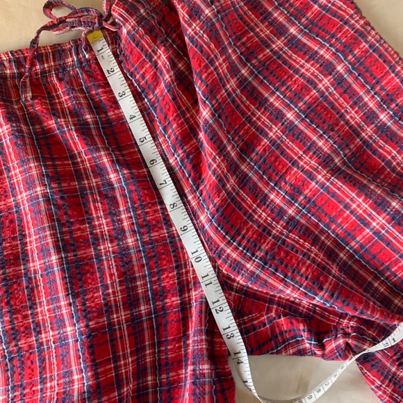 Erika Size Large Plaid Cotton Pull-On Pedal Pusher Pants ~ Red/Blue - Picture 4 of 7